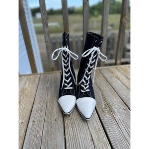 Funtasma Referee 120 Lace-up Ankle Boot Halloween Spirit Costume High Heels SZ 8